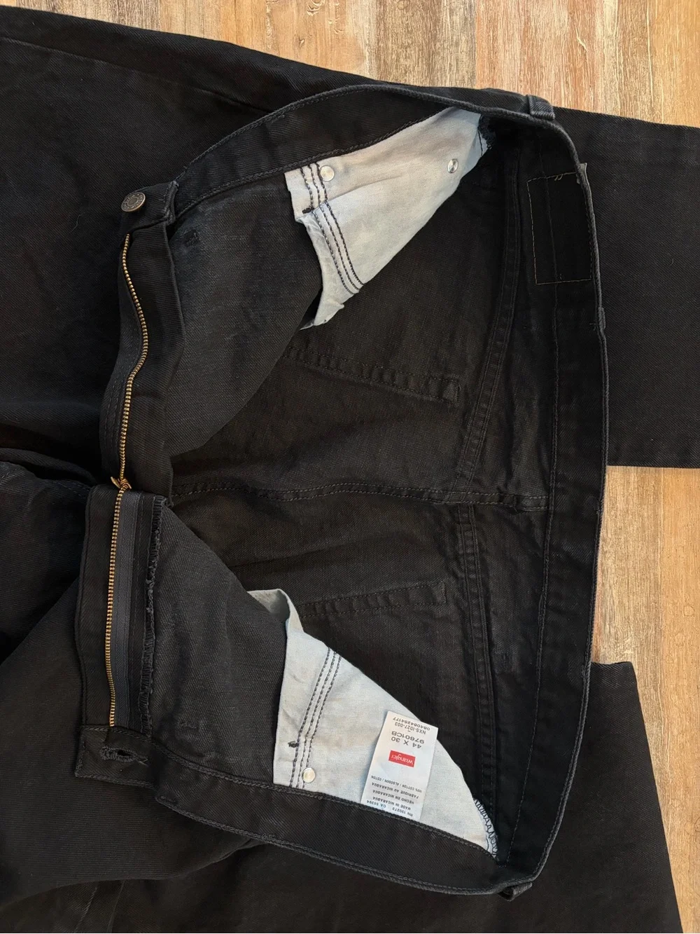 Wrangler Black Relaxed Fit Jeans Men's 44x30 100% Cotton Premium Quality Denim